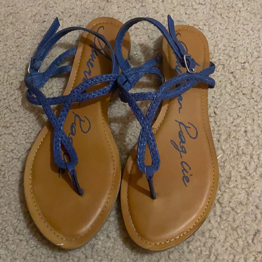 Blue braided sandal